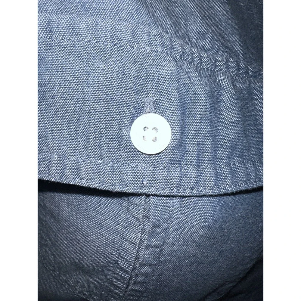 Patagonia Top Organic Cotton Chambray Button Shirt Women's 2 XS Blue Long Sleeve - Picture 3 of 8